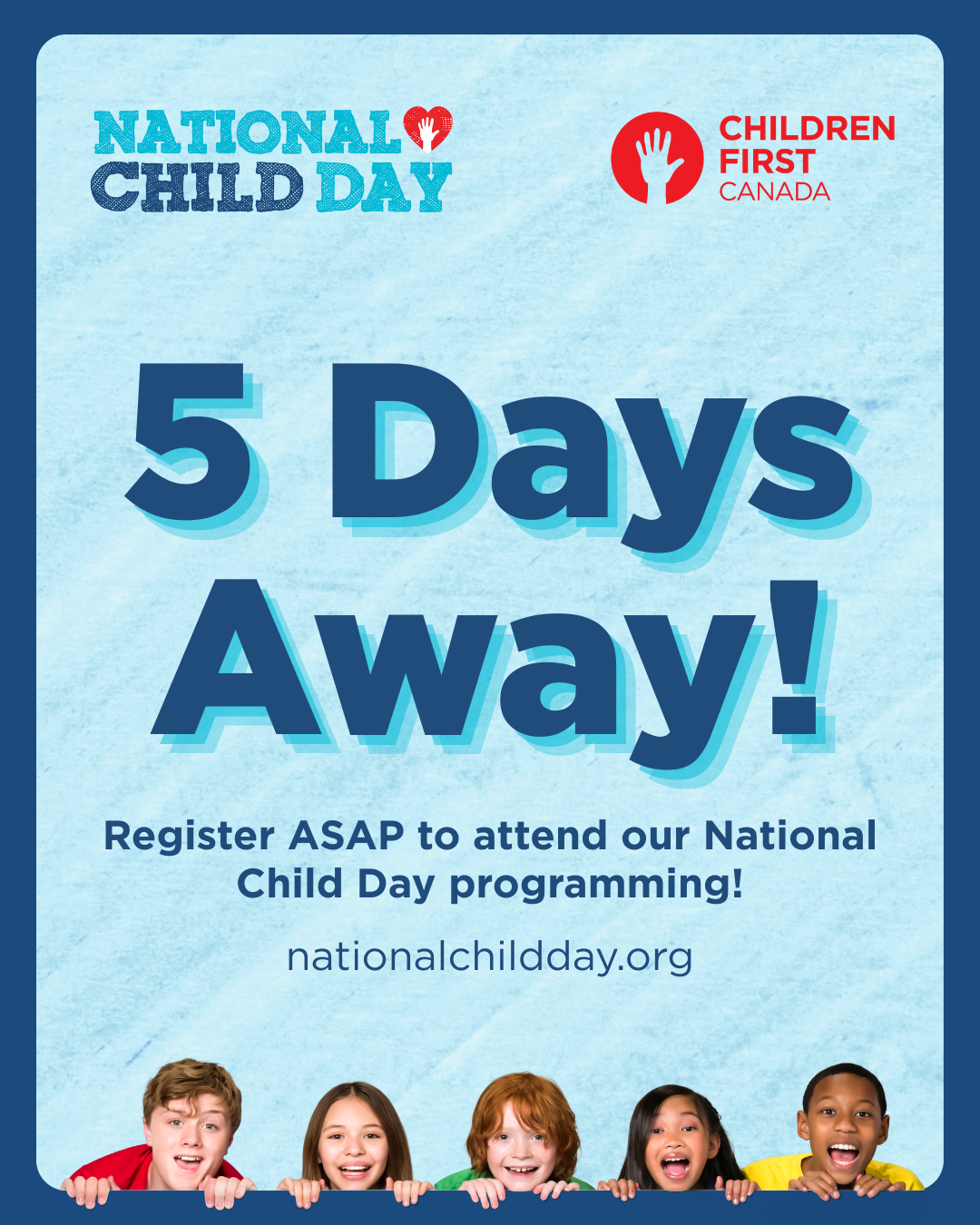 National Child Day campaign graphic for Children First Canada