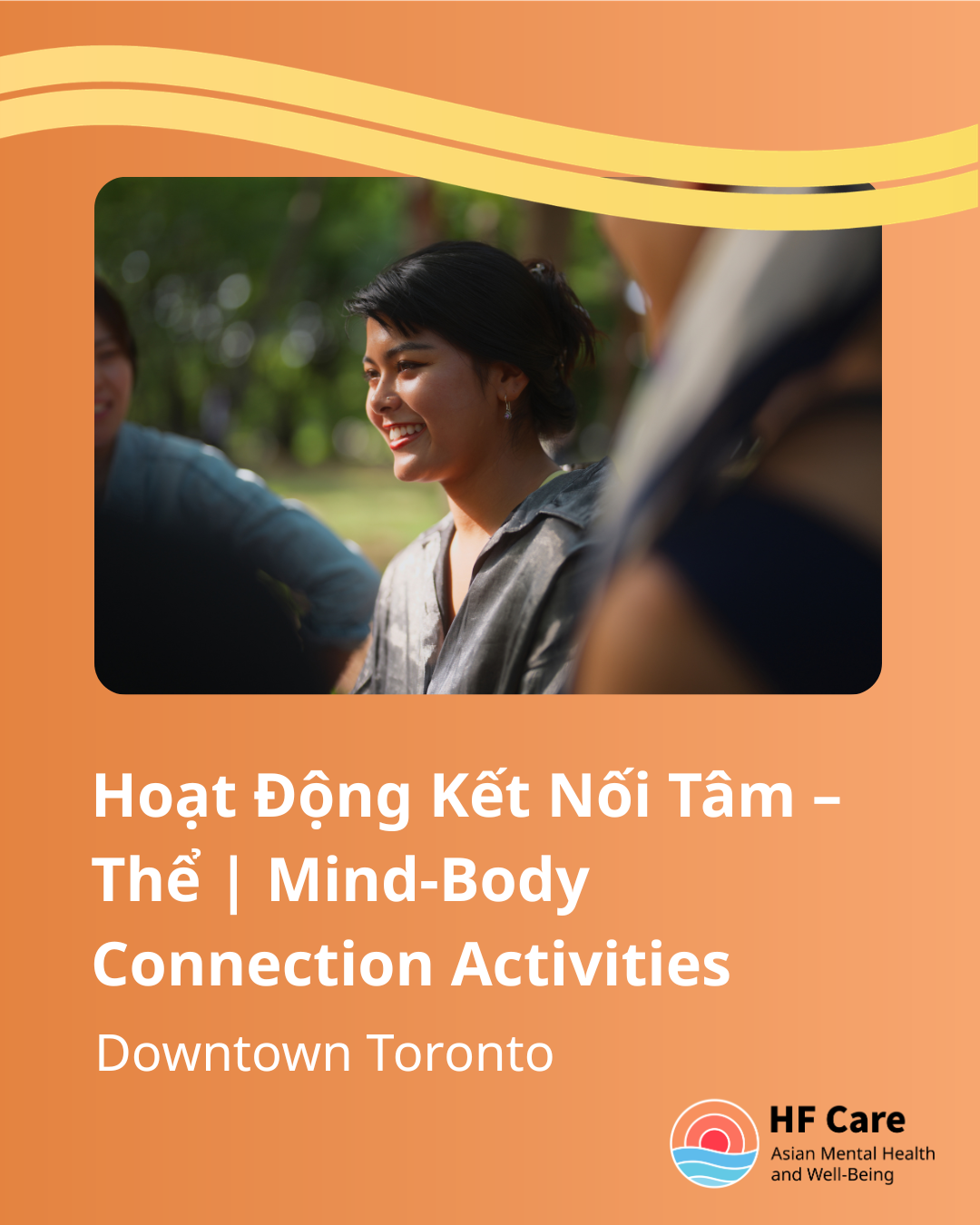 HF Care mind-body connection event promotional graphic